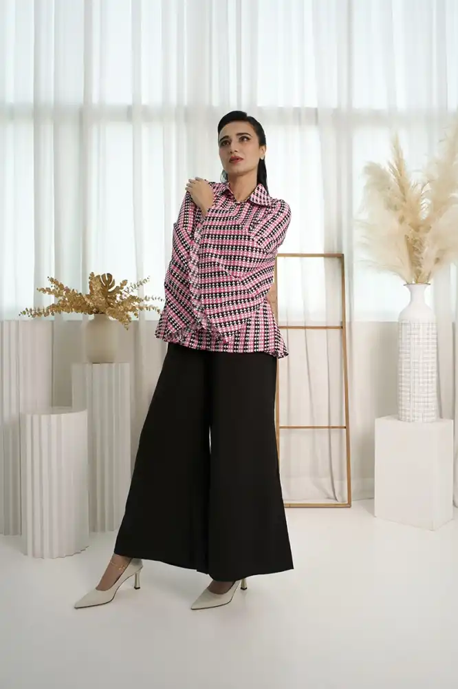 Anggun Modest Blouse - Kimono Top Pink