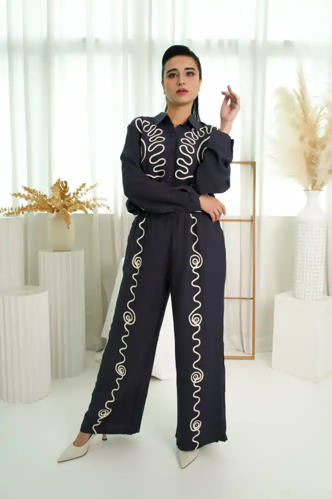 Anggun Urban Collection - Dark Blue Bloom two-piece